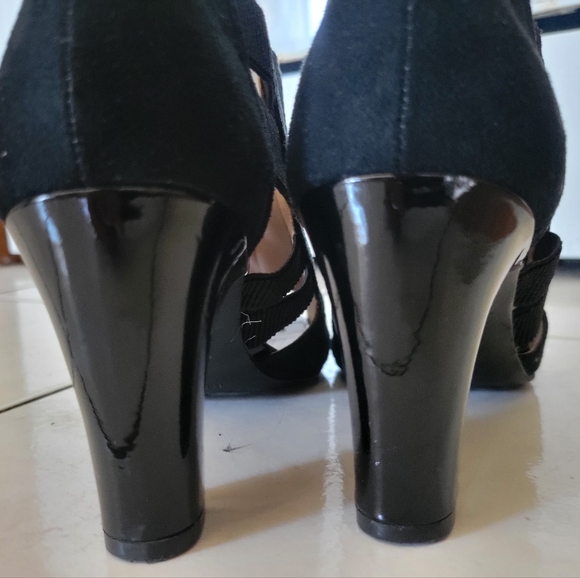 Black Heeled Sandals Shoes Cadenza Life Stride Sz.7.5 - Picture 6 of 12